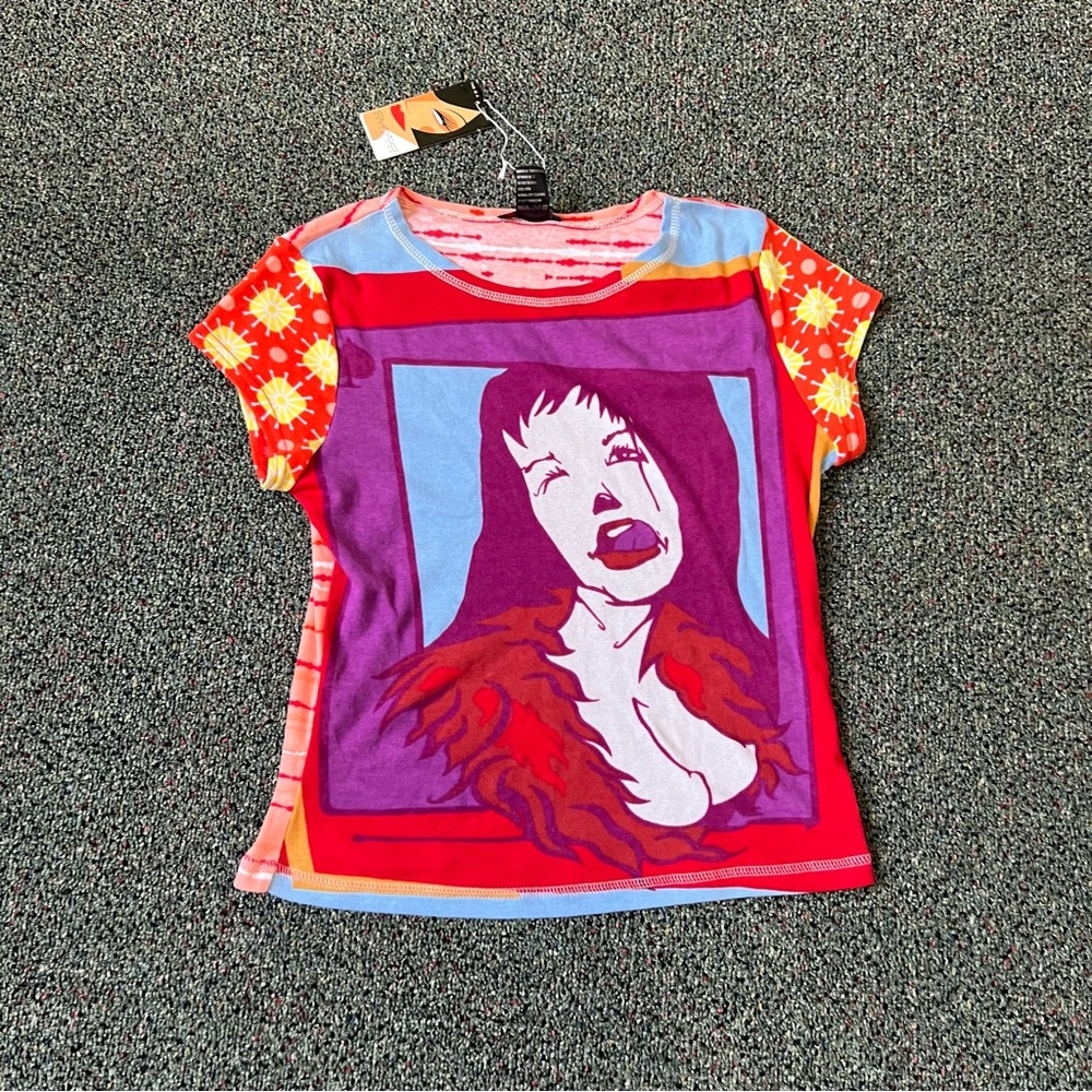 CUSTO BARCELONA Y2K Vintage Bright Funky Colorful Pop Art Short Sleeve T-Shirt M - Picture 1 of 15